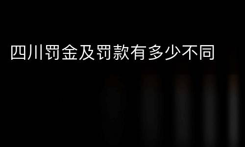 四川罚金及罚款有多少不同