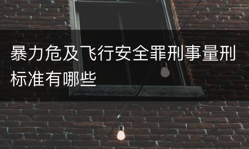 暴力危及飞行安全罪刑事量刑标准有哪些