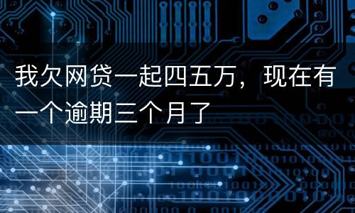我欠网贷一起四五万，现在有一个逾期三个月了