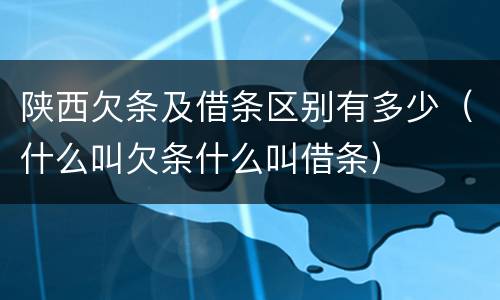 陕西欠条及借条区别有多少（什么叫欠条什么叫借条）