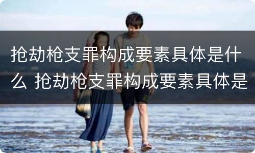 抢劫枪支罪构成要素具体是什么 抢劫枪支罪构成要素具体是什么意思