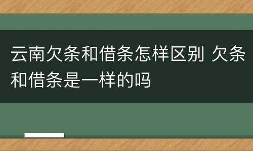 云南欠条和借条怎样区别 欠条和借条是一样的吗