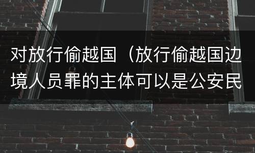 对放行偷越国（放行偷越国边境人员罪的主体可以是公安民警吗）