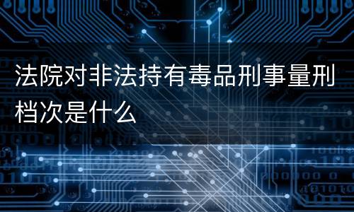 法院对非法持有毒品刑事量刑档次是什么