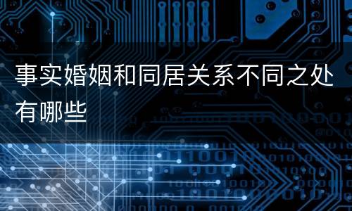 事实婚姻和同居关系不同之处有哪些