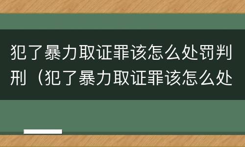 犯了暴力取证罪该怎么处罚判刑（犯了暴力取证罪该怎么处罚判刑的）