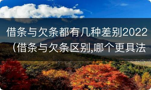 借条与欠条都有几种差别2022（借条与欠条区别,哪个更具法律）
