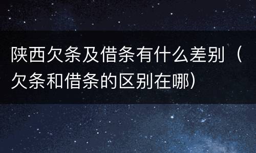 陕西欠条及借条有什么差别（欠条和借条的区别在哪）