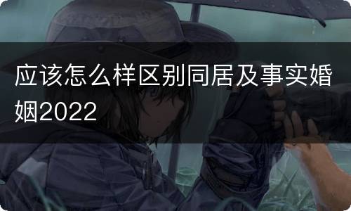 应该怎么样区别同居及事实婚姻2022