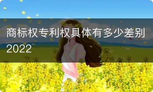 商标权专利权具体有多少差别2022