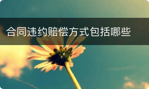 合同违约赔偿方式包括哪些