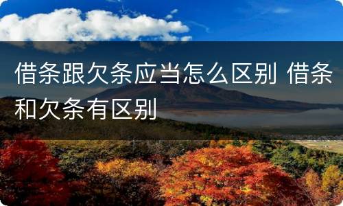 借条跟欠条应当怎么区别 借条和欠条有区别