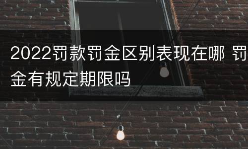 2022罚款罚金区别表现在哪 罚金有规定期限吗