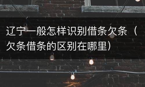 辽宁一般怎样识别借条欠条（欠条借条的区别在哪里）