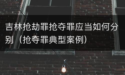 吉林抢劫罪抢夺罪应当如何分别（抢夺罪典型案例）