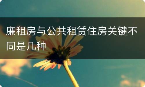 廉租房与公共租赁住房关键不同是几种