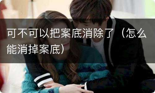 可不可以把案底消除了（怎么能消掉案底）