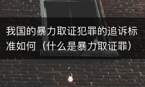 我国的暴力取证犯罪的追诉标准如何（什么是暴力取证罪）