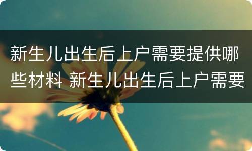 新生儿出生后上户需要提供哪些材料 新生儿出生后上户需要提供哪些材料和手续