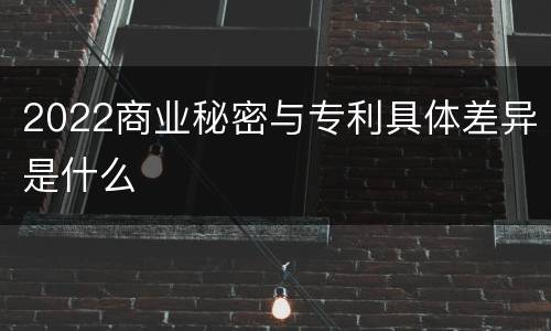 2022商业秘密与专利具体差异是什么