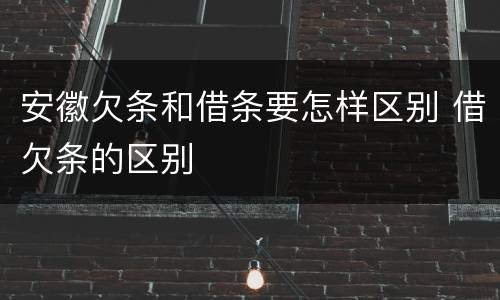 安徽欠条和借条要怎样区别 借欠条的区别
