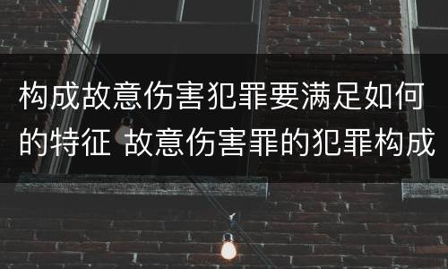 构成故意伤害犯罪要满足如何的特征 故意伤害罪的犯罪构成要件