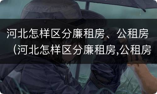 河北怎样区分廉租房、公租房（河北怎样区分廉租房,公租房和私租房）