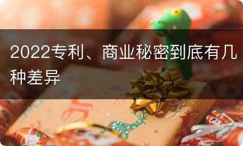 2022专利、商业秘密到底有几种差异