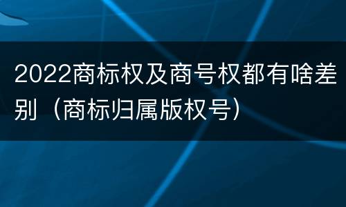 2022商标权及商号权都有啥差别（商标归属版权号）