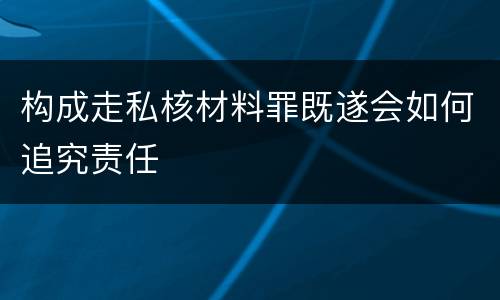 构成走私核材料罪既遂会如何追究责任
