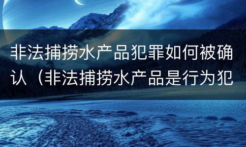 非法捕捞水产品犯罪如何被确认（非法捕捞水产品是行为犯还是结果犯）