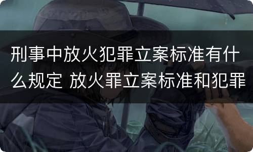 刑事中放火犯罪立案标准有什么规定 放火罪立案标准和犯罪构成