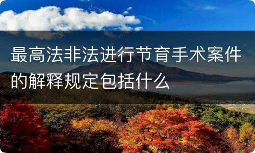 最高法非法进行节育手术案件的解释规定包括什么