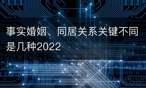 事实婚姻、同居关系关键不同是几种2022