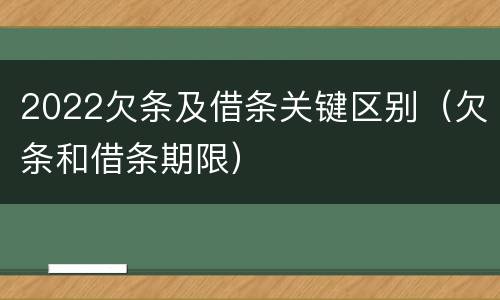 2022欠条及借条关键区别（欠条和借条期限）