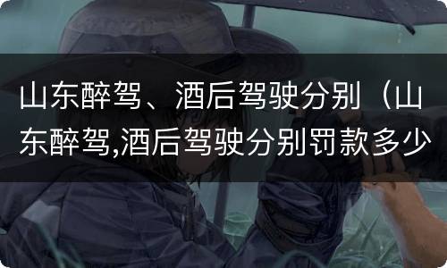 山东醉驾、酒后驾驶分别（山东醉驾,酒后驾驶分别罚款多少）