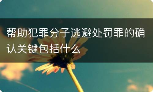 帮助犯罪分子逃避处罚罪的确认关键包括什么