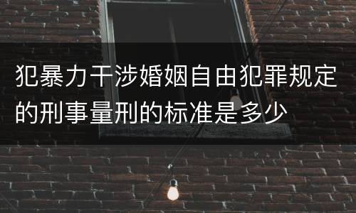 犯暴力干涉婚姻自由犯罪规定的刑事量刑的标准是多少