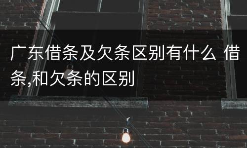 广东借条及欠条区别有什么 借条,和欠条的区别