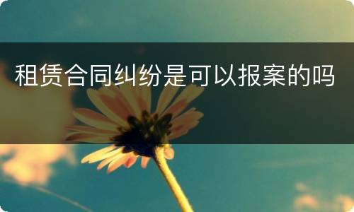 租赁合同纠纷是可以报案的吗