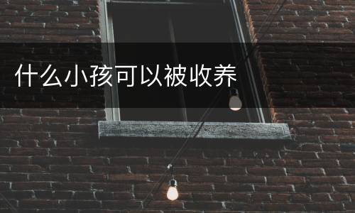 什么小孩可以被收养