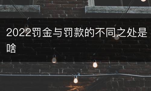 2022罚金与罚款的不同之处是啥
