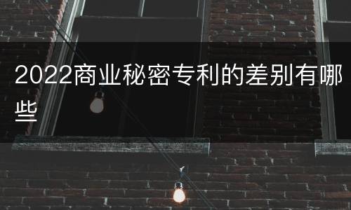 2022商业秘密专利的差别有哪些