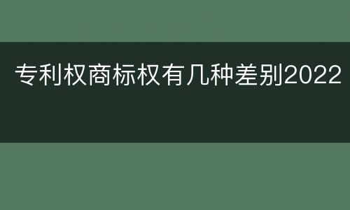 专利权商标权有几种差别2022