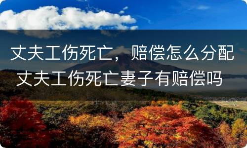 丈夫工伤死亡，赔偿怎么分配 丈夫工伤死亡妻子有赔偿吗