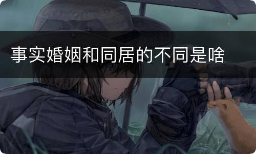 事实婚姻和同居的不同是啥