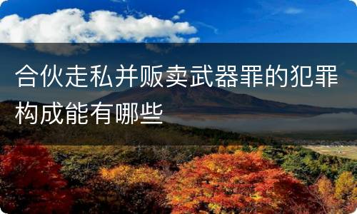 合伙走私并贩卖武器罪的犯罪构成能有哪些
