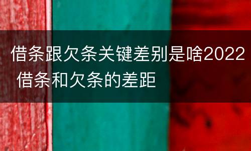 借条跟欠条关键差别是啥2022 借条和欠条的差距