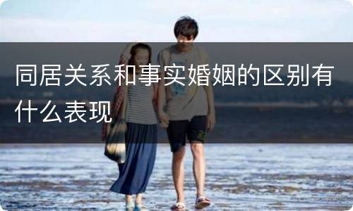 同居关系和事实婚姻的区别有什么表现