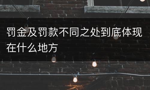 罚金及罚款不同之处到底体现在什么地方